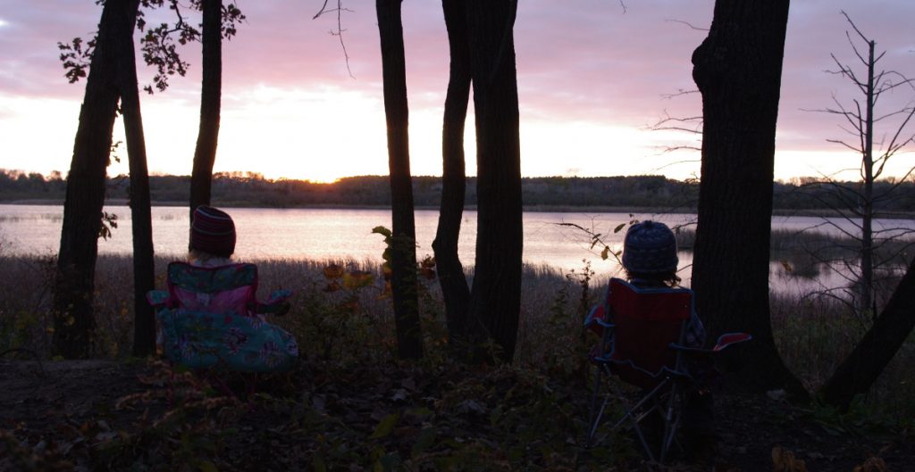Quintin and Eliza watching the sunset